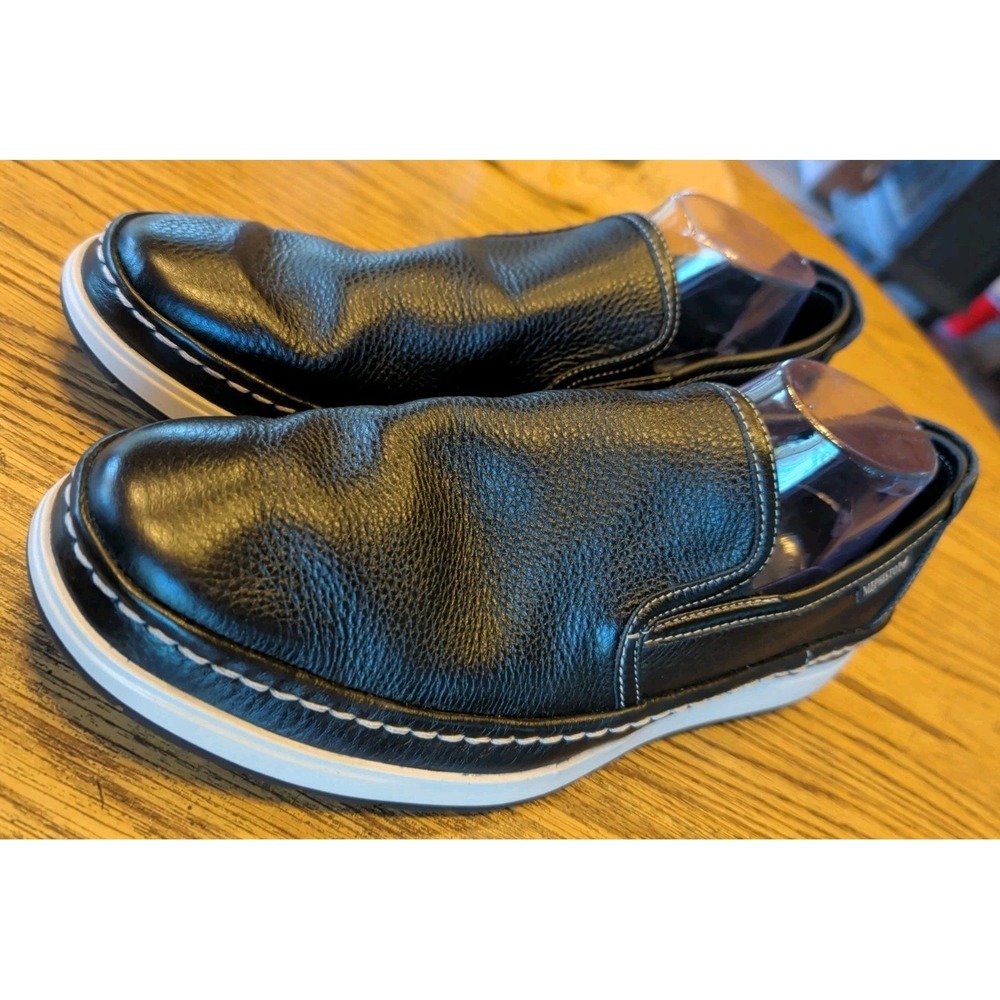 Mephisto Mens 10.5 Black Pebbled Leather Air-Relax Comfort Shoes Sneaker Slip On